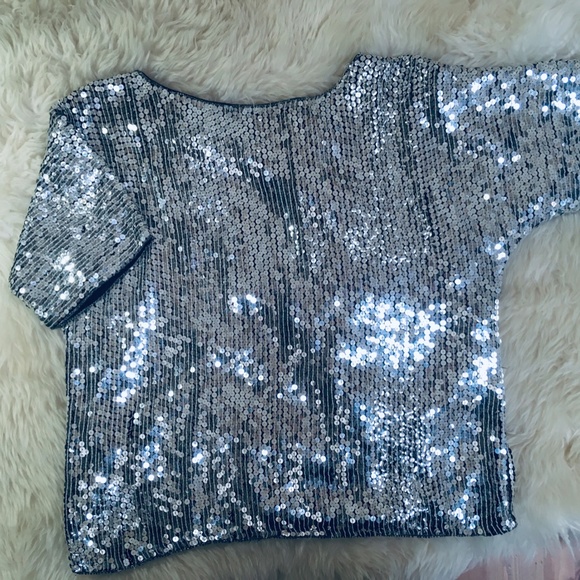 Vintage Sequined Silk Blouse - Picture 3 of 5